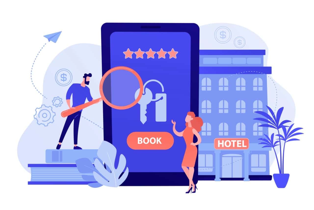 Booking hotel concept vector illustration