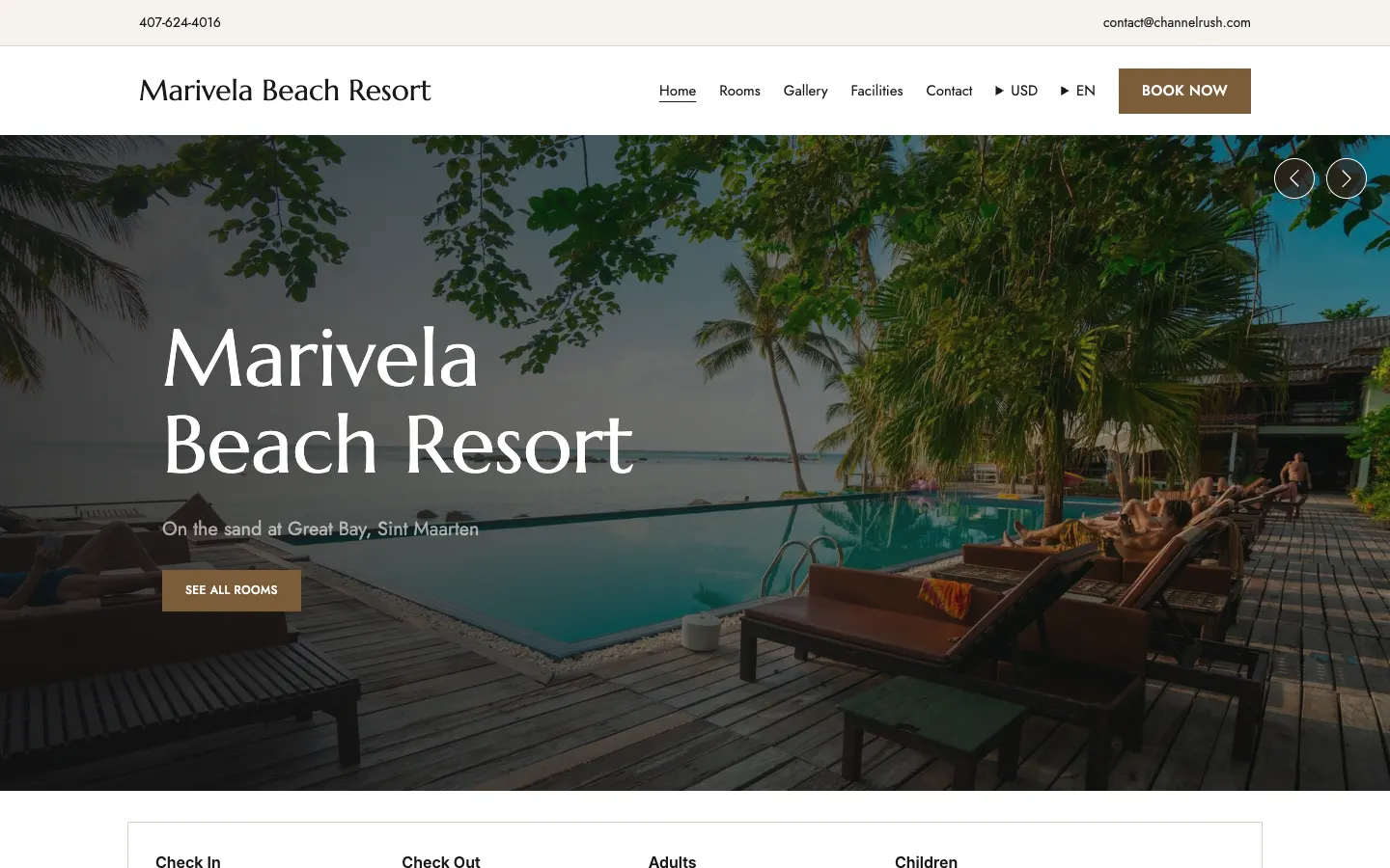 Almaris theme with the Classic home page in the light scheme