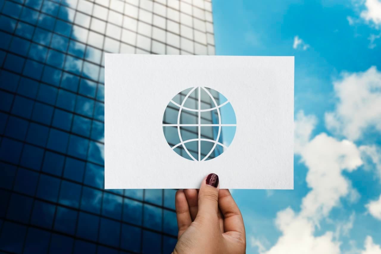 Globalization network technology perforated paper globe